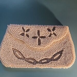 Elegant Pearl Beaded Clutch